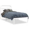 vidaXL Sengeramme i metall med hodegavl hvit 90x190 cm