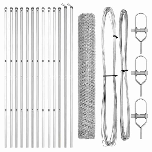 vidaXL Gjerdep&aring;le s&oslash;lv 25 x 1 m (13 mm mesh) St&aring;l