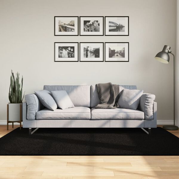 vidaXL Teppe HUARTE kort luv mykt og vaskbart svart 140x200 cm