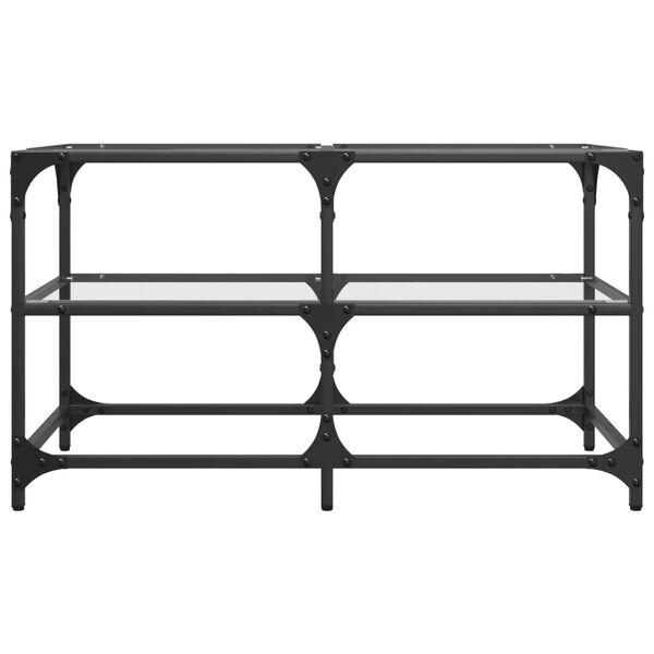 vidaXL Sofabord med gjennomsiktig glassplate 78,5x40x45 cm st&aring;l