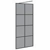 vidaXL Walk-in Dusjvegg Svart 90 x 195 cm herdet glass