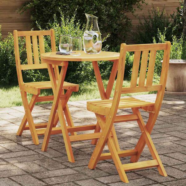 vidaXL Bistrosett 3 pcs Olje naturlig Solid akasietre