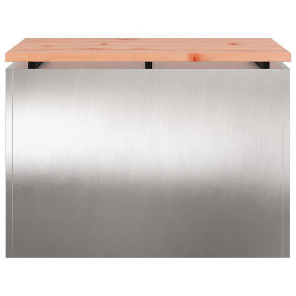 vidaXL Hagebenk s&oslash;lv 60 x 40 x 43 cm Rustfritt st&aring;l