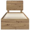 vidaXL Sengestamme Kunstnerisk Eik 90 x 200 cm Massiv furu