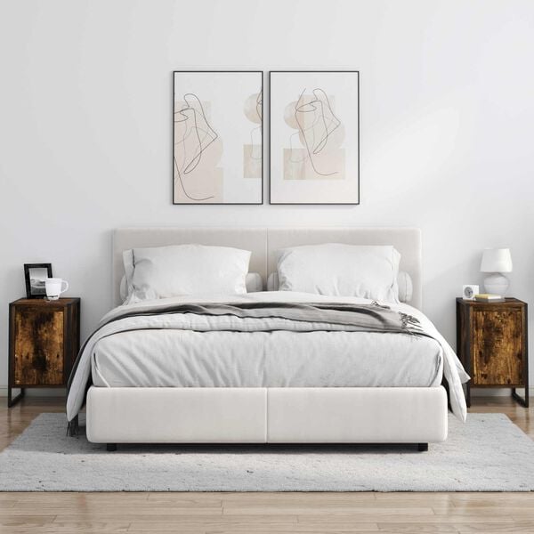 vidaXL Nattbord R&oslash;yk Eik 39,5 x 30 x 50 cm Konstruert tre