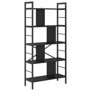 vidaXL Bokhylle 9 niv&aring;er 75 x 30 x 156 cm Konstruert tre Svart Eik