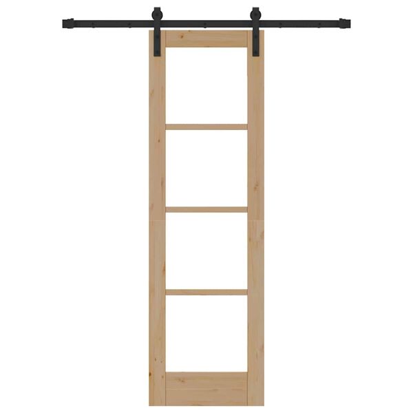 vidaXL Skyvedør ORKDAL Naturlig 61 x 198,5 cm Massivt furutre og glass