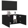 vidaXL Vegghengt TV-benk med LED svart 80x35x41 cm