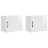vidaXL Veggskap PORTO 2 pcs H&oslash;yglanset hvit 50 x 31 x 40 cm