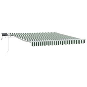 vidaXL Uttrekkbar markise Gr&oslash;nn og hvit 300 x 250 cm
