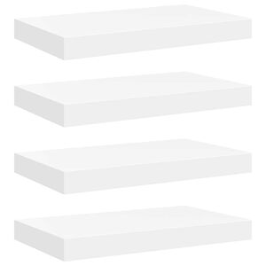 vidaXL Flytende vegghyller 4 stk hvit 40x23x3,8 cm MDF