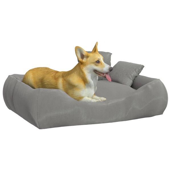 vidaXL Hundesofa med puter gr&aring; 75x58x18 cm oxford-stoff