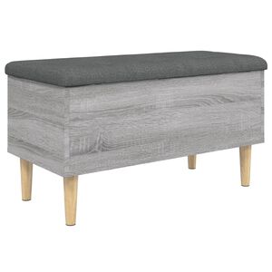 vidaXL Oppbevaringsbenk gr&aring; sonoma 82x42x46 cm konstruert tre
