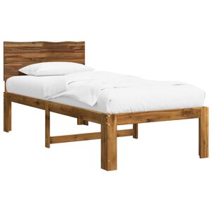 vidaXL Enkelt Senge Ramme med Hodegjerde ROSTOCK Naturlig 90 x 190 cm