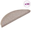 vidaXL Trappematter 30 stk 56x17x3 cm lysebrune halvrund
