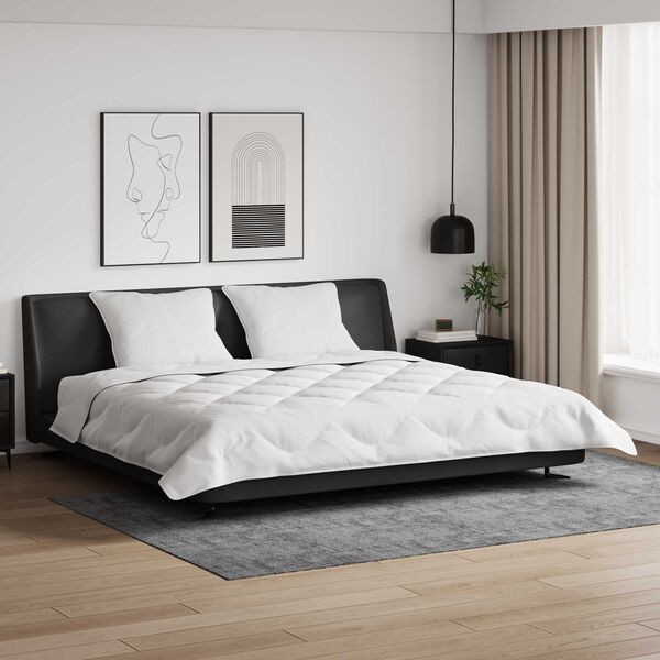 vidaXL Dyne med Puter med pute 3 pcs Hvit Mikrofiber og Dunfjær