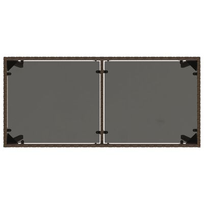 vidaXL Hagebord med glassplate brun 115x54x74 cm polyrotting