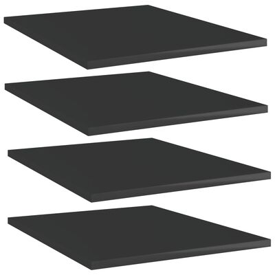 vidaXL Hylleplater 4 stk høyglans svart 40x50x1,5 cm sponplate