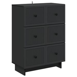 vidaXL Skuffeskap Svart 66 x 34,5 x 90 cm Konstruert tre