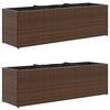 vidaXL Plantekasser med 3 potter 2 stk brun 105x30x32 cm polyrotting