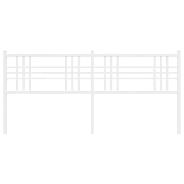 vidaXL Sengegavl i metall hvit 180 cm