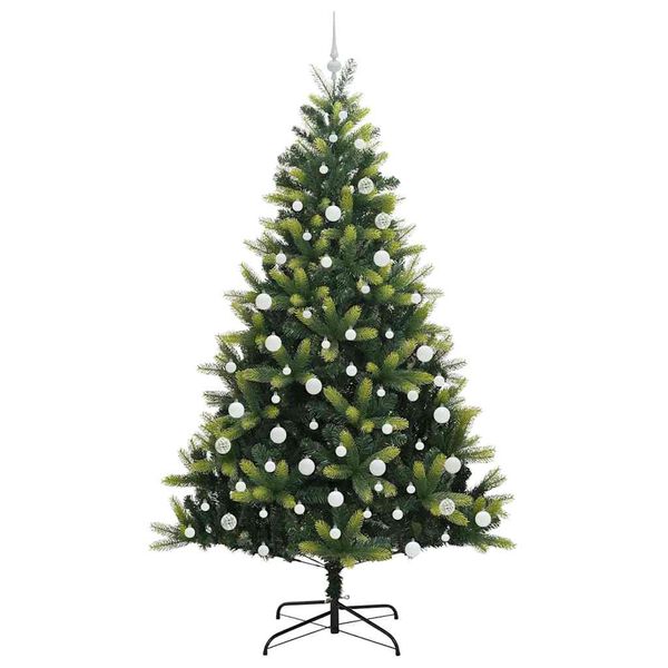 vidaXL Kunstig leddet juletre med 300 LED-lamper grønn 210 cm