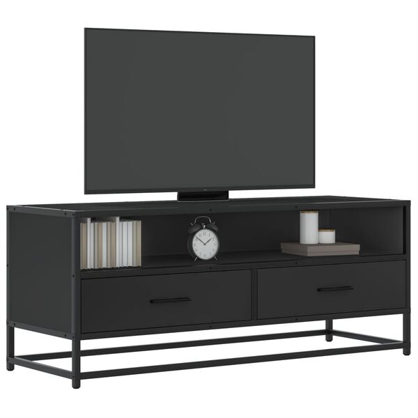 vidaXL TV-benk svart 100x34,5x40 cm konstruert tre og metall