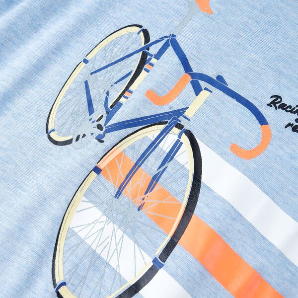 T-skjorte for barn myk bl&aring; melert 116