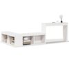 vidaXL Nattbord med skrivebord hvit 222x107x75 cm heltre furu