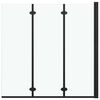 vidaXL Leddet dusjd&oslash;r med 3 paneler ESG 130x138 cm svart