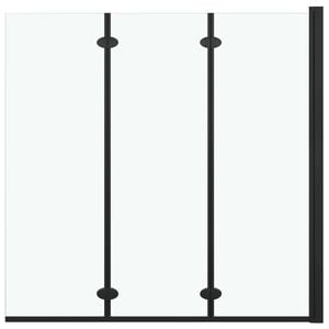 vidaXL Leddet dusjd&oslash;r med 3 paneler ESG 130x138 cm svart