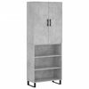 vidaXL Highboard betonggr&aring; 69,5x34x180 cm konstruert tre