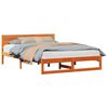 vidaXL Sengestamme med hodegjerde Vokset Brun 150 x 200 cm Massiv furu