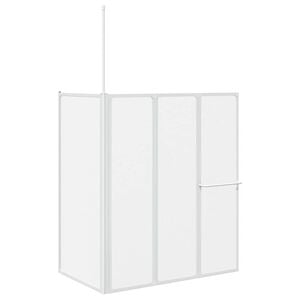 Dusj- og badeskjerm L-formet 70x120x137 cm 4 paneler sammenleggbar
