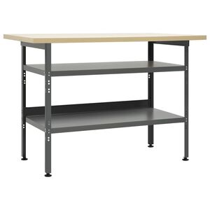 vidaXL Arbeidsbenk gr&aring; 120x60x85 cm st&aring;l
