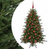 vidaXL Kunstig juletre med julekuler 150 cm 150 LED-lys Varmhvit
