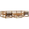 vidaXL Utend&oslash;rs sofa-sett 7 pcs Naturlig Solid akasietre