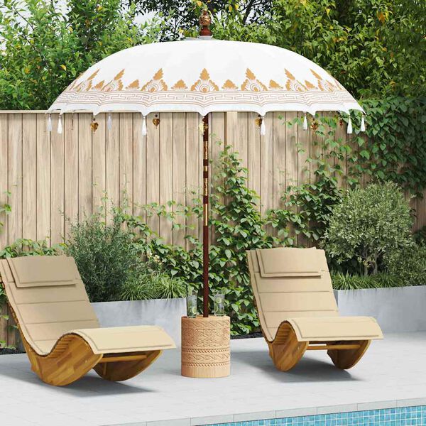 vidaXL Balinesisk Parasol Krem 215 x 215 x 260 cm