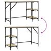 vidaXL Skrivebord sonoma eik 120x50x75 cm metall og konstruert tre