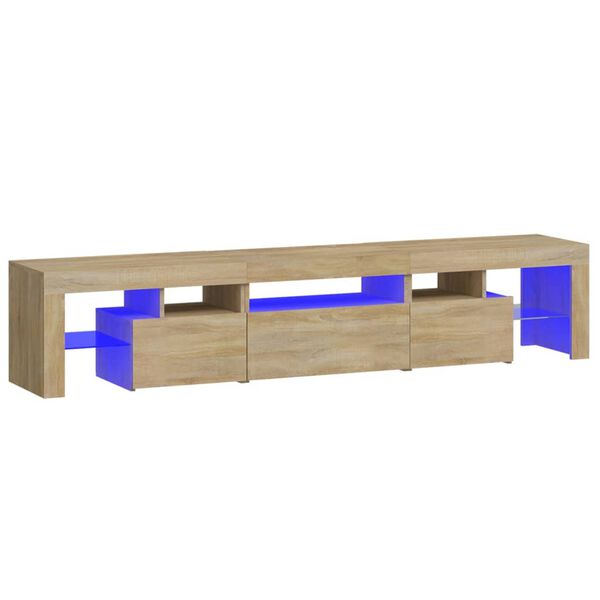 vidaXL TV-benk med LED-lys sonoma eik200 x 36,5 x 40 cm