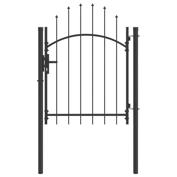 vidaXL Hageport med lås Grå 100 x 125 cm 125 x 100 cm Stål