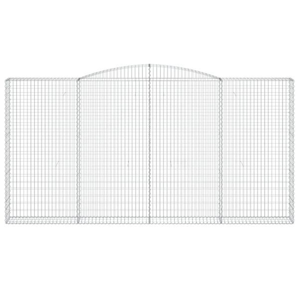 vidaXL Gabionkurver buede 9 stk 400x30x200/220 cm galvanisert jern