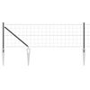 vidaXL Euro-gjerde med pigger 25 x 0,8 m PVC-belagt st&aring;l Gr&aring; Mesh