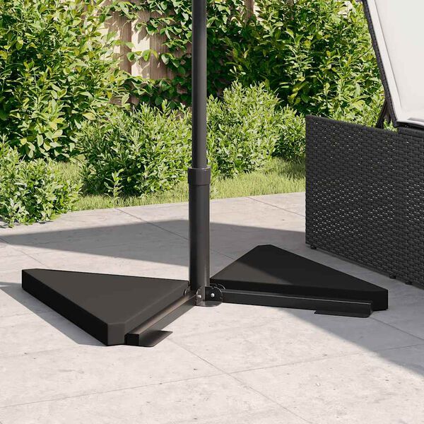 vidaXL Vektplater for parasoll 2 stk svart granitt trekantet 14 kg