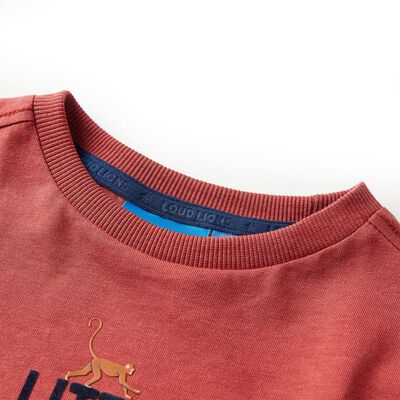 T-skjorte for barn med lange ermer mørkerød 92