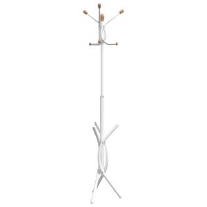 vidaXL Stumtjener hvit 176 cm pulverlakkert jern