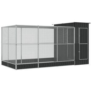 vidaXL Voliere med forlengelse s&oslash;lv 416x203x216 cm st&aring;l
