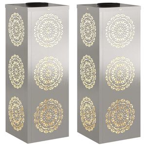 vidaXL Solenergi LED stibelys 2 stk. Varmhvit 18 x 18 x 50 cm