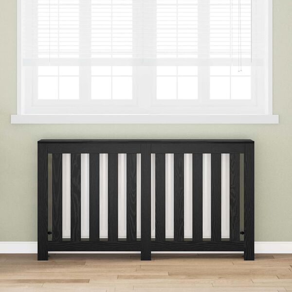 vidaXL Radiator Deksel Svart Eik 149 x 20 x 82 cm Konstruert tre