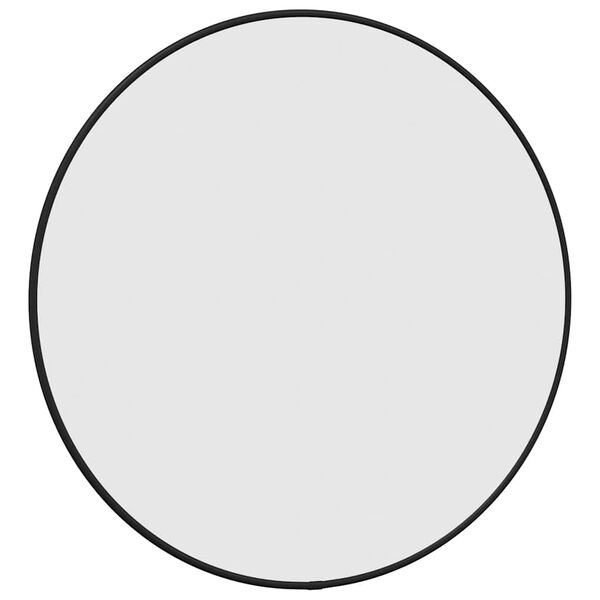 vidaXL Veggspeil svart Ø 50 cm rund